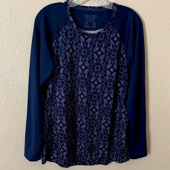 Patagonia Capilene Midweight Women’s Crew Baselayer Top Navy Blue Size XL - Picture 1 of 4